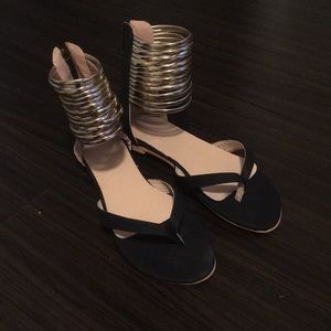 Black and Gold Sandals - Never Worn size 7